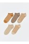 Brown Striped Women's Booties Socks 5-Pack