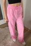 Glow Pink Cyrstal Detail Glittery Loose Fit Cool Sweatpants - 3