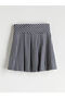 Quality Pieces from Çelebi Store: Girls' Skirt with Belted Cord and Checkered Embroidery - 3