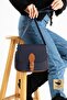 Dark Mink 3-Pocket Covered Column Strap Zipper and Snap Closure Handbag and Shoulder Bag - 2