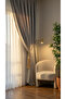 Light Gray Velvet Island Background Curtain – 1/2.5 Medium Pleated (V-40) - 2