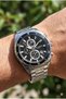 43mm Steel Case Black Sport Dial Silver Color Steel Band Men's Wristwatch - 3
