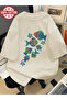 Balik printed oversize women's/men's unisex white t-shirt
