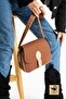 Navy Blue 4-Pocket Flap Bag with Webbing Straps, Zipper and Snap Closure, Handbag and Shoulder Bag - 4