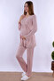 Cotton Maternity and Postpartum Pajama Set with Breastfeeding Features Carpediem |   Elastic Waistband - Dried Rose - 5