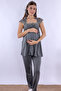 Cotton Comfortable Cut Maternity Pajama Set with Breastfeeding Feature Effortt - Smoked - 6