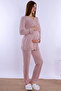 Cotton Maternity and Postpartum Pajama Set with Breastfeeding Features Carpediem |   Elastic Waistband - Dried Rose - 7