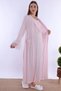 Cotton Pajama Maternity Nightgown Set – Maternity Nightgown with Breastfeeding Feature - Pink - 4