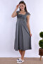 Cotton Maternity Nightgown with Breastfeeding Feature Effortt - Gray - 6