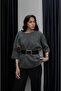 Gray Sweater with Lace Detail on the Back - 4