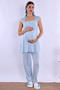 Cotton Comfortable Cut Maternity Pajama Set with Breastfeeding Feature Effortt - Blue - 7
