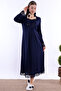 Cotton Maternity Nightgown with Breastfeeding Feature Effortt - Navy Blue - 3