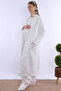 Ecru Long Quilted Dressing Gown Maternity Pajama Set Effortt - 3