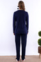 Breastfeeding-Friendly Cotton Maternity Pajama Set – Elastic Waist Effortt - Navy Blue - 6