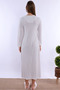 Cotton Comfortable Cut Maternity Nightgown with Breastfeeding Feature - Ecru - 4