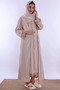 Soft Textured Maternity Nightgown Set with Hijab Effortt - Beige - 5
