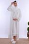 Pregnant and Postpartum Set with Hijab and Breastfeeding Features - 5 Piece Effortt - Ecru - 4