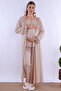 Comfortable Cut Long Robe Maternity Pajama Set Effortt - Beige - 2