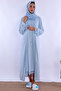 Pregnant and Postpartum Set with Hijab and Breastfeeding Features - 5 Piece Effortt - Blue - 3
