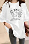 Cinna Moral Printed White Short Sleeve Oversize Fit T-Shirt - 4