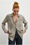 Women's V-Neck Leopard Printed Viscose Satin Premium Comfortable Fit Shirt Nv3000 - 4