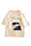 Jujutsu Printed Beige Short Sleeve Oversize Unisex T-Shirt