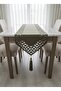 Amoris Model Velvet Fabric Tulle Detailed Tasseled Decorative Tablecloth Runner