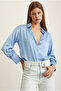 Women's V-Neck Loose Fit Premium Fabric Plain Basic Stylish Satin Shirt Nmr1200 - 6