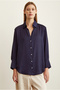 Women's V-Neck Loose Fit Premium Fabric Plain Basic Stylish Satin Shirt Nmr1200 - 5
