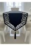 Infinity Model Velvet Fabric Tulle Detailed Tasseled Decorative Tablecloth Runner
