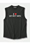 Men's Cotton Oversized Printed Black Sports T-Shirt