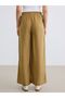 Lcw Studio Green Wide Leg Women's Trousers with Elastic Waist - 4