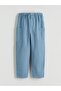 Lcw Kids Blue Elastic Waist Linen Blended Boys' Trousers