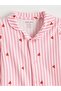 Shirt Collar Ladybug Printed Baby Girl Romper - 3
