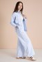 Blue Embroidered Shirt-Detailed Bodysuit Girls' 3-Piece Trouser Set 23561 - 3