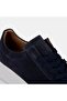 Men's Navy Blue Lace-Up Leather Sports Shoes - 7