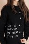 Girl's Gabardine Suit with Black Text Detail Shirt and Trousers 23563 - 3