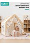 Kids Play Tent, Wooden Children Tent House, Kids Playhouse with Side Storage Bags, Toddler Activity - 2