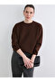 Create Your Style with Uzg Store Brown Crew Neck Argyle Pattern Women's Knitwear Sweater