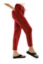 Women Burgundy Drawstring Narrow Bottom Summer Pants. - 2