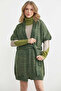 Comfortable Fit Bat Sleeve Belted Knitwear Vest - Green - 4