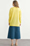 Knitted Detailed Long Knitwear Cardigan with Pockets - Yellow - 4