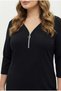 Women's Plus Size Zipper Collar Three Quarter Sleeve Cotton Dress 5440-26 - 4