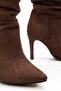 Syt-2003 Brown Suede Bellows Thin Heeled Daily Boots - 3