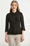 Women's Brown Polo Collar Buttoned Jacket 712104-31791.1