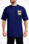 Men's White Dream and Mdvi Text Printed Crew Neck Navy Blue T-Shirt - 2