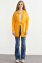 Polo Collar Belted Wool Knitwear Cardigan - Orange - 2