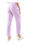 Women Light Purple Drawstring Narrow Bottom Summer Pants. - 3