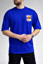 Men's White Dream and Mdvi Text Printed Crew Neck Cobalt Blue T-Shirt - 3