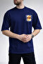 Men's White Dream and Mdvi Text Printed Crew Neck Navy Blue T-Shirt - 3